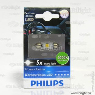 128584000KX1 - Fest T10,5 12V-1W (SV8,5-38/11) LED 4000K X-tremeUltinon LED (..1.) - PHILIPS -    - PHILIPS