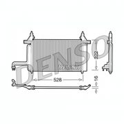 DCN09130 - Конденсатор (радиатор кондиционера) Fiat Stilo (528/332/16мм) (Denso)